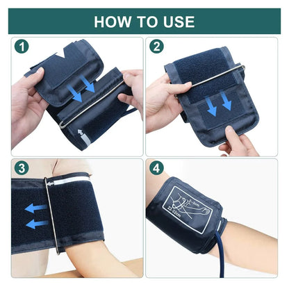 Automatic Tonometer Arm Blood Pressure Monitor – Digital BP Equipment with LED Display and Pressure Sensor Cuff