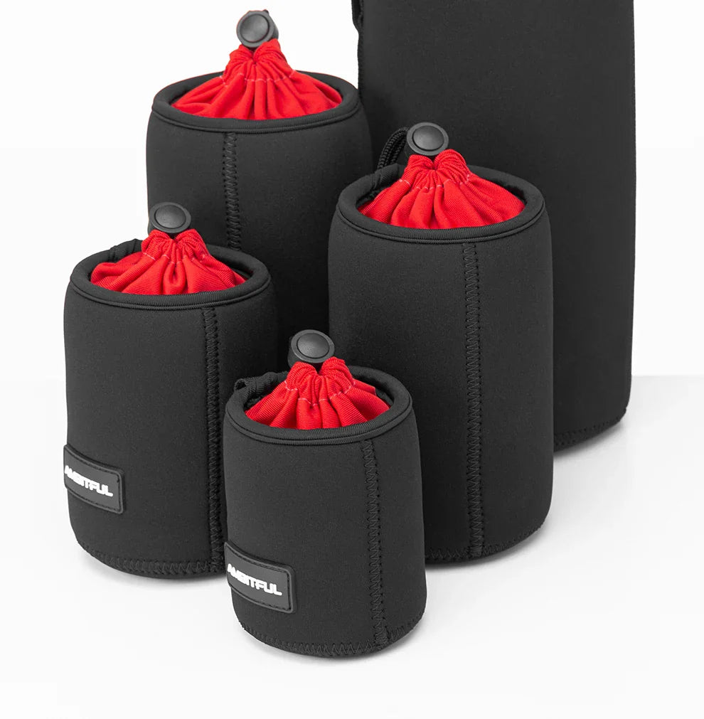 AMBITFUL Camera Lens Drawstring Bag — S/M/L/XL Pouches for Canon, Sony, Nikon DSLR Lenses