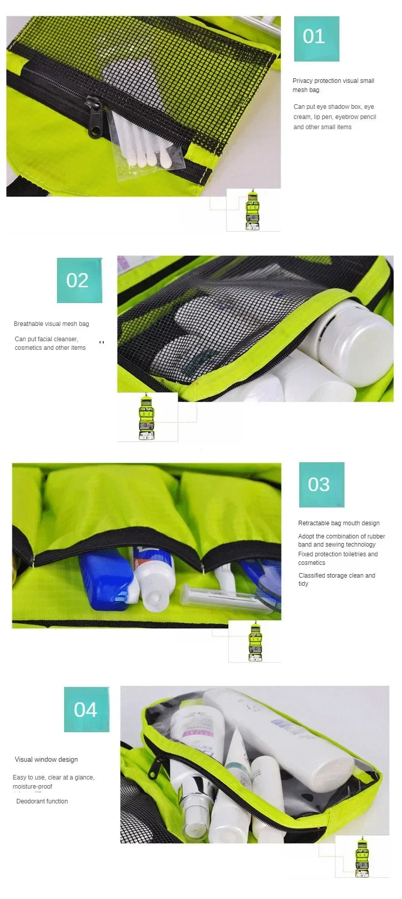 Hanging Waterproof Toiletry Bag – Large Travel Cosmetic & Makeup Organizer for Men & Women