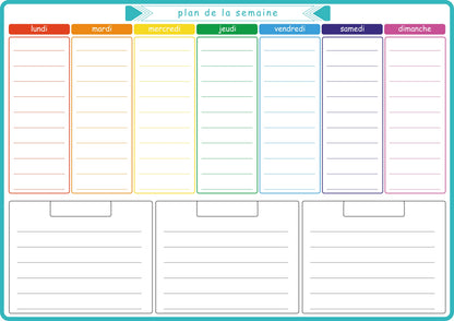 A3 Dry Erase Whiteboard Fridge Calendar – Weekly & Monthly Planner in Spanish, French, English