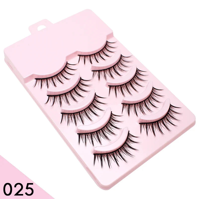 Manga Style Soft Natural False Eyelashes Wispy Thick Daily Wear Makeup Lashes