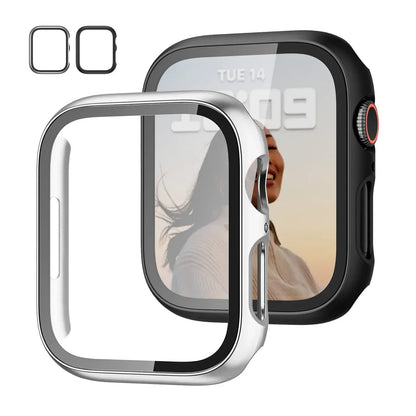 Tempered Glass Screen Protector Case for Apple Watch - Series 8 7 6 SE 5 4 3 Protective Cover Accessories 41mm 40mm 44mm 45mm 42mm