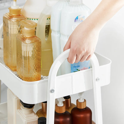 SONGMICS 3-Tier Rolling Utility Cart — Metal Storage Trolley with Wheels, Brakes & Handles for Kitchen or Home Organization