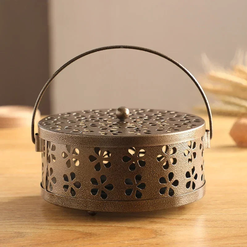 Portable Mosquito Coil Tray Holder – Sandalwood Incense Burner Box for Home Insect Repellent & Anti-Fire Safety
