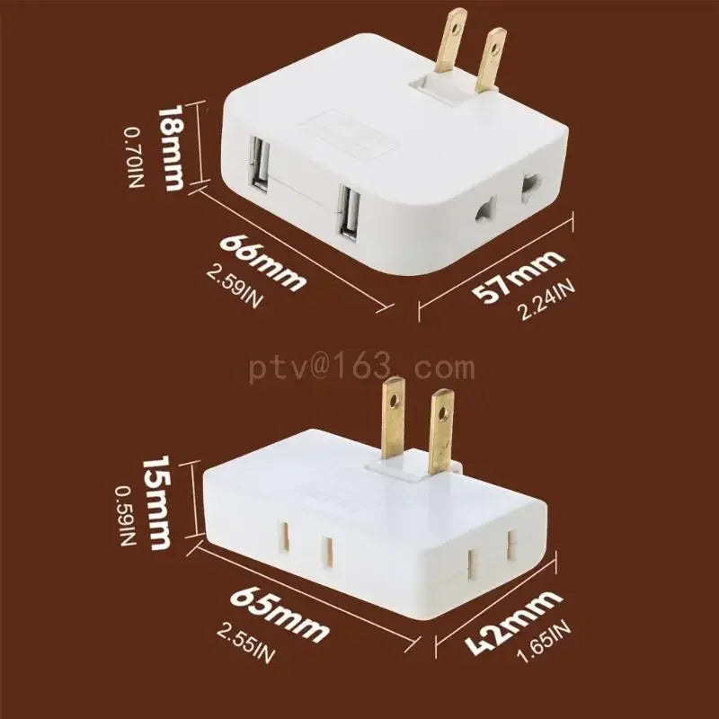 180° Rotatable Socket Converter – 3/4 in 1 Multi Plug Extension with USB, Mini Wireless Power Outlet Adapter