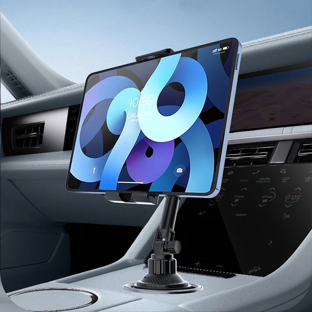 Universal Car Cup Holder Tablet Stand - Phone & iPad Mount for Smartphones and Devices Up to 11 Inch