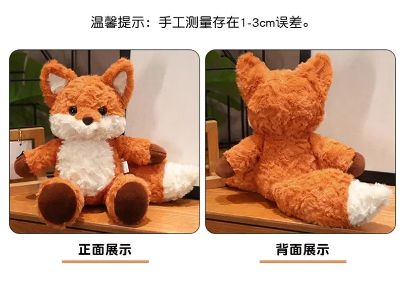 35cm/50cm Cute Fluffy Orange Fox Plush Toy – Soft Cartoon Stuffed Doll, Perfect Birthday Gift