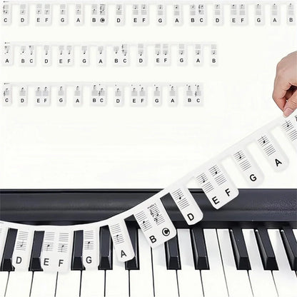 Miwayer Removable Piano Keyboard Stickers – Note Labels for 88/61 Keys, Learning Guide for Beginners