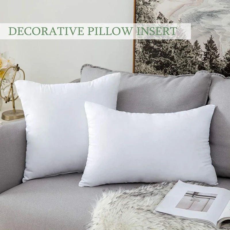 Soft Fluffy Throw Pillow Insert – White Cushion Inner Pad, Plump Stuffer for Decorative Pillows, 30x50cm, 45x45cm, 50x50cm