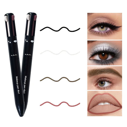 4 in 1 Multi-Functional Lip Liner, Eyeliner & Eyebrow Pencil Set – 4 Color Options