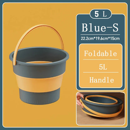 Portable Foldable Silicone Bucket - 5/10/17L Collapsible Basin for Camping, Laundry, Car Wash, Fishing & Household Use