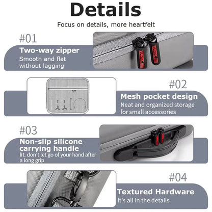 NEO Drone PU Storage Bag — Portable Large Capacity Shoulder & Handheld Organizer for DJI Neo RC-N3 with Shock Absorbing Protection