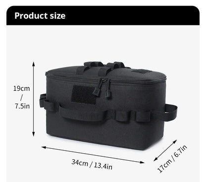 Outdoor Camping Gas Tank & Tool Storage Bag – Large Capacity Bag for Gas Canister, Ground Nails, and Cookware