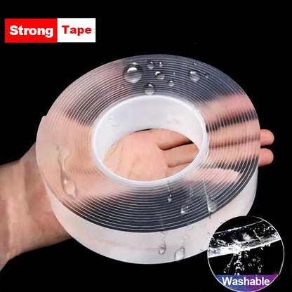 Nano Tape Super Strong Double-Sided Adhesive – Transparent, Reusable, Waterproof & Heat-Resistant for Home & Bathroom Decoration
