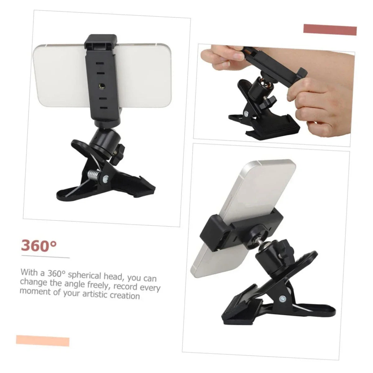Miwayer Guitar Head Clip — Mobile Phone & Action Camera Holder Stand for Live Broadcast