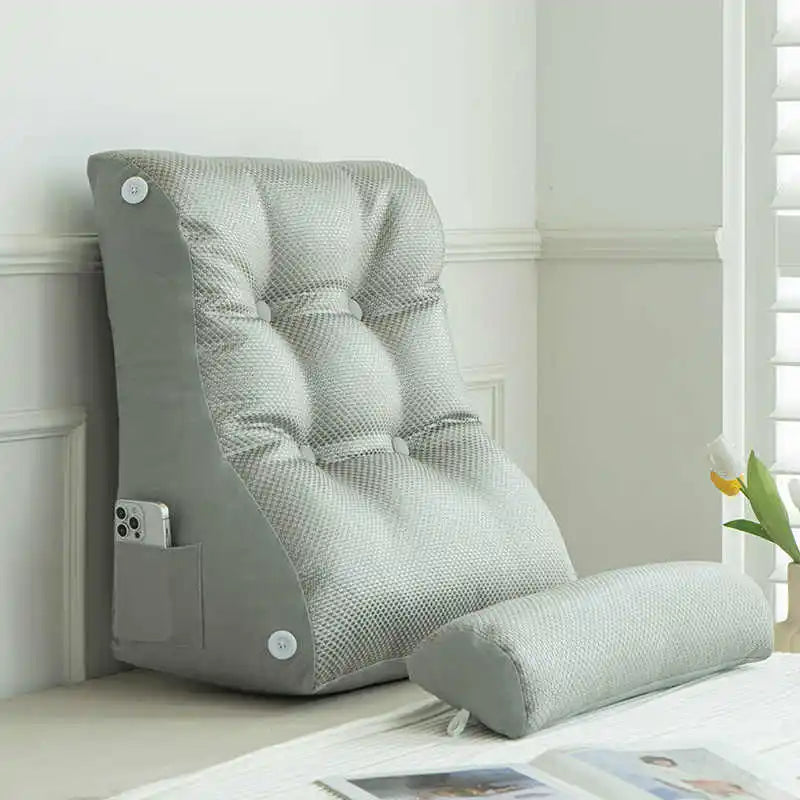 Soft Lumbar Bedside Cushion – Wedge Pillow for Back Support, TV Lounger & Reading, Decorative Bed Pillow