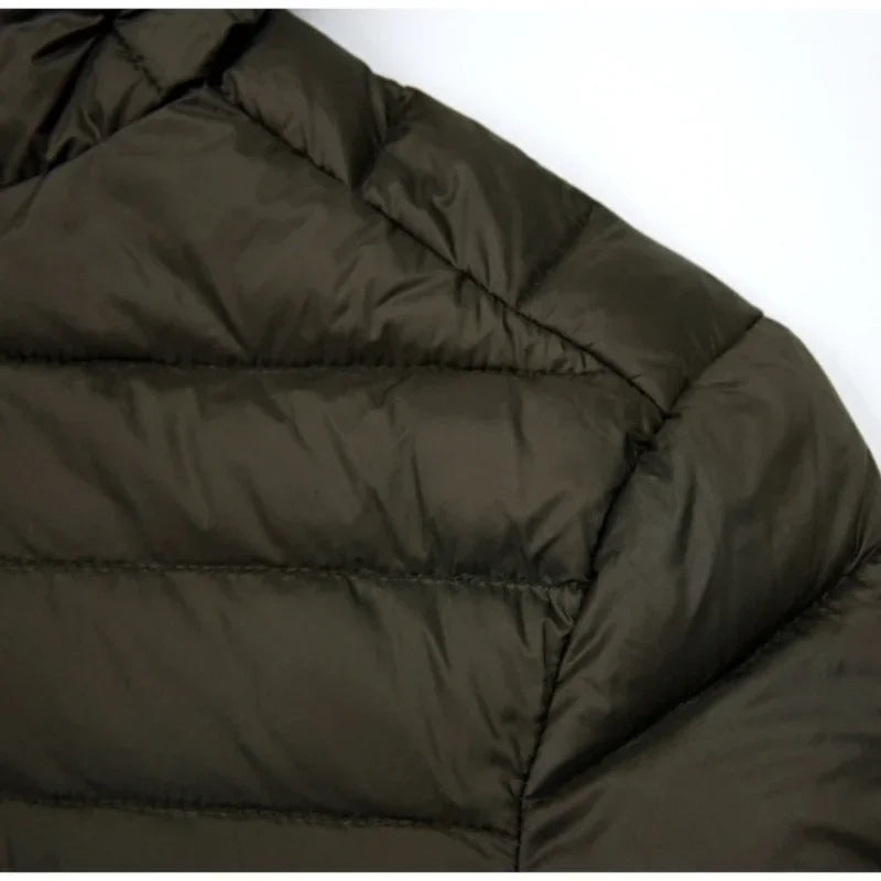2024 Men’s Ultra-Light Down Jacket – 90% White Duck Down Hooded Thermal Feather Coat