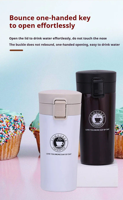 380/510ML Stainless Steel Vacuum Insulated Coffee Cup — Thermal Travel Mug Keeps Drinks Hot & Cold for Car & Outdoor Sports