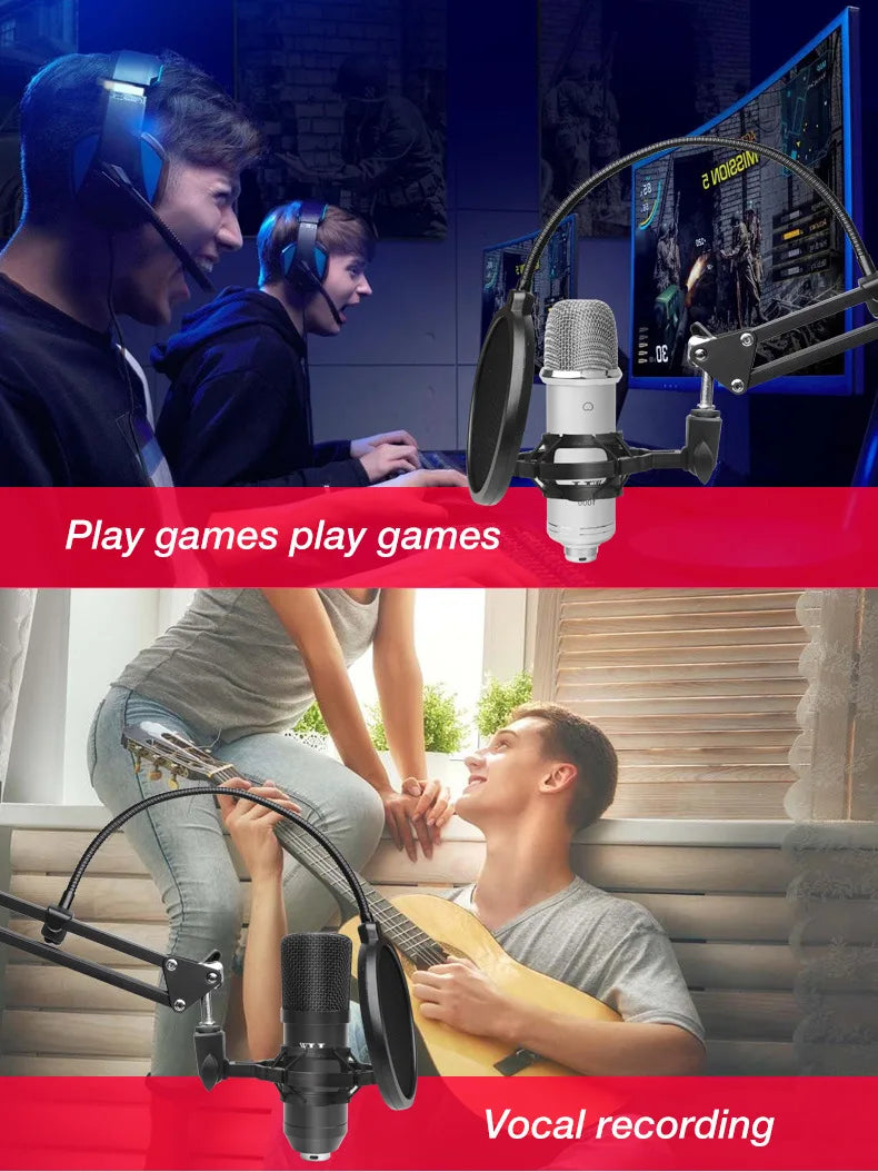 V10XPRO Computer & Mobile Live Stream Microphone Kit – Audio Studio Vocal Recording Equipment