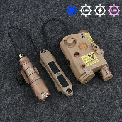 Tactical Surefir M300A/M600C Flashlight — Nylon PEQ-15 Battery Box with Dual Control Switch, Fits 20MM Rail