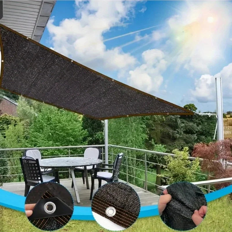 Large Area Black Shade Cloth with Grommets – 90% Sun Shade Netting for Patio, Balcony, Pergola, Greenhouse & Chicken Coop Protection Cover