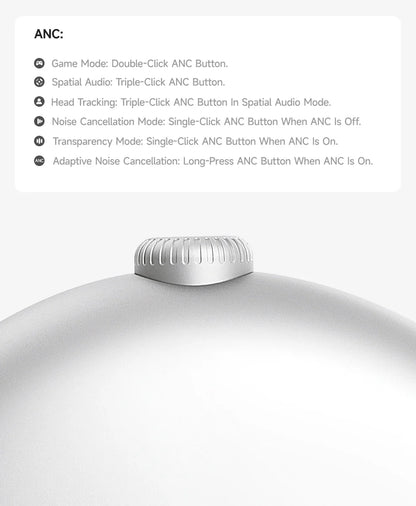 Picun F8 Pro ANC Wireless Headphones — Head Tracking 3D Audio, HIFI Bluetooth, ENC Mic, Low-Latency with App