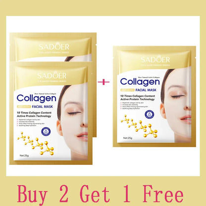 10PCS Collagen Anti-Wrinkle Facial Masks – Korean Skincare for Anti-Aging, Firming, Moisturizing & Brightening
