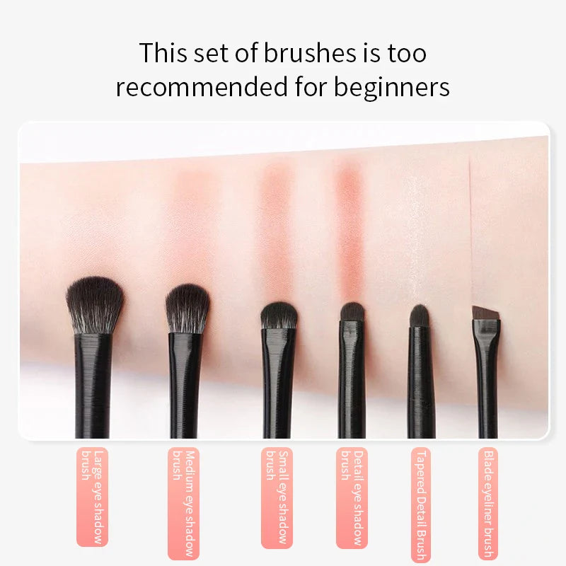 Natural Eye Makeup Brushes Set - Eyeshadow, Eyebrow, Contour, and Eyeliner Brushes for Women, Blending & Detail Tools