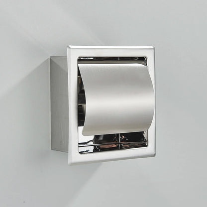 Onyzpily Bathroom Toilet Paper Holder | Chrome Finish Stainless Steel Tissue Box Holder, Wall Mounted, Black & Chrome