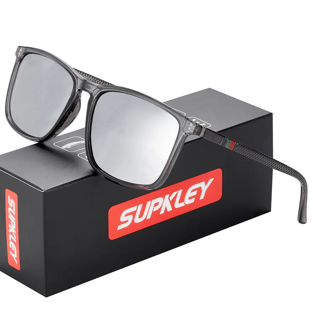 SUPKLEY Polarized Sports Sunglasses for Men – Lightweight Comfortable Square Sun Glasses with Original Case