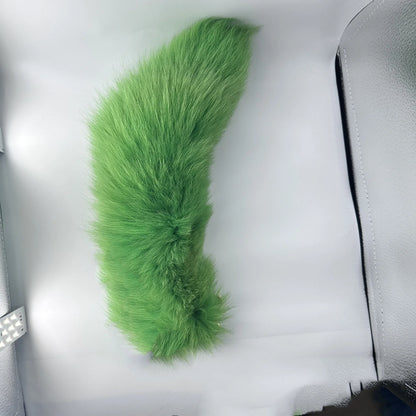 Natural Fox Fur Tail Keychain – 40cm Furry Racoon Bag Charm & Fluffy Keyring Accessory for Women