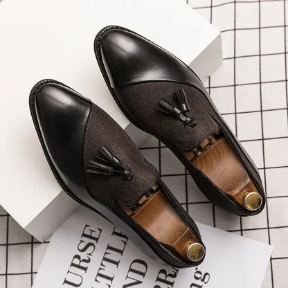 Men’s Business Dress Loafers – Elegant Slip-On Formal Casual Shoes, Tassel Leather Wedding & Party Evening Footwear Fashion