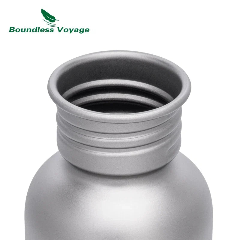 Wide Mouth Titanium Water Bottle - Reusable Sports Drinking Bottle for Camping, Hiking, Climbing, Running & Travel