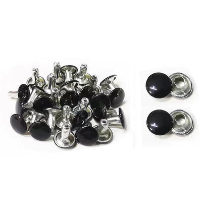 100 Sets Metal Double Cap Round Rivets 6-8mm – Nail Spike Studs for Leather Craft, Shoes, Bags & DIY Accessories