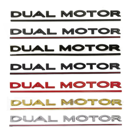 DUAL MOTOR Emblem for Tesla Model 3/Y/X/S — Chrome & Black/Red Trunk Badge Sticker, Car Styling