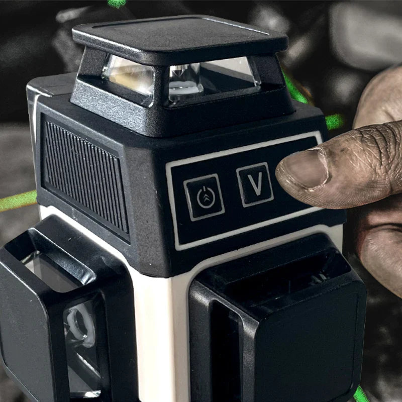 Pracmanu Mini 12-Line 3D Laser Level — Self-Leveling 360° Horizontal & Vertical Green Laser Beam