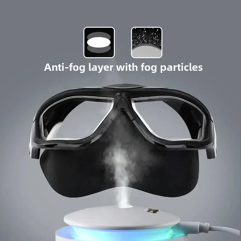 HD Full Face Diving Mask - Anti-Fog Large-Frame Snorkel Goggles for Freediving & Scuba Diving