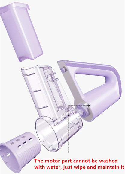 LMETJMA Electric Cheese Grater & Salad Maker – 40W Portable Rotary Slicer Shredder with 4 Blade Attachments (JT363)