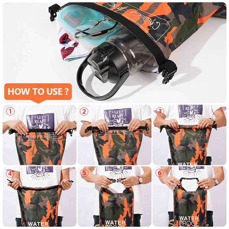 Waterproof Dry Bags Backpack with Wet Separation Pocket - 30L/15L for Kayaking, Boating, Swimming, Outdoor Sports - XAZ9