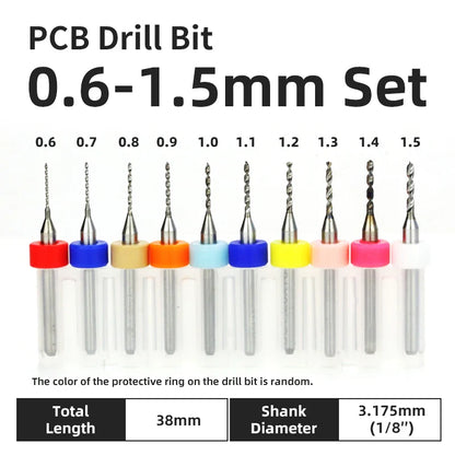 0.1–1.0mm Micro Carbide PCB Drill Bit Set – Tungsten Steel Bits for CNC, Wood & Circuit Board Precision Drilling