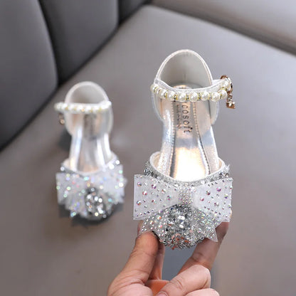 Summer Princess Girls Sandals - Sequin Rhinestone Bow Shoes for Baby Girls & Toddlers