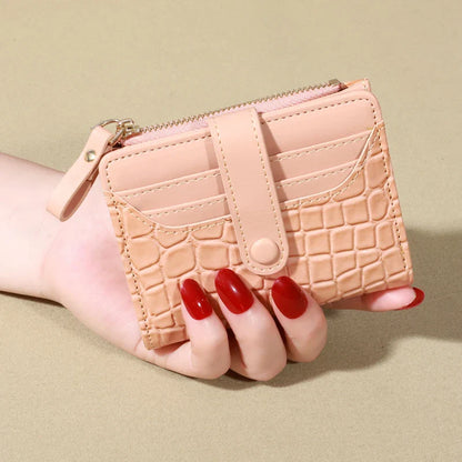 Elegant Women’s Multi-Card Wallet – Casual PU Leather Double Zip Clutch with Crocodile Texture and Stylish Storage