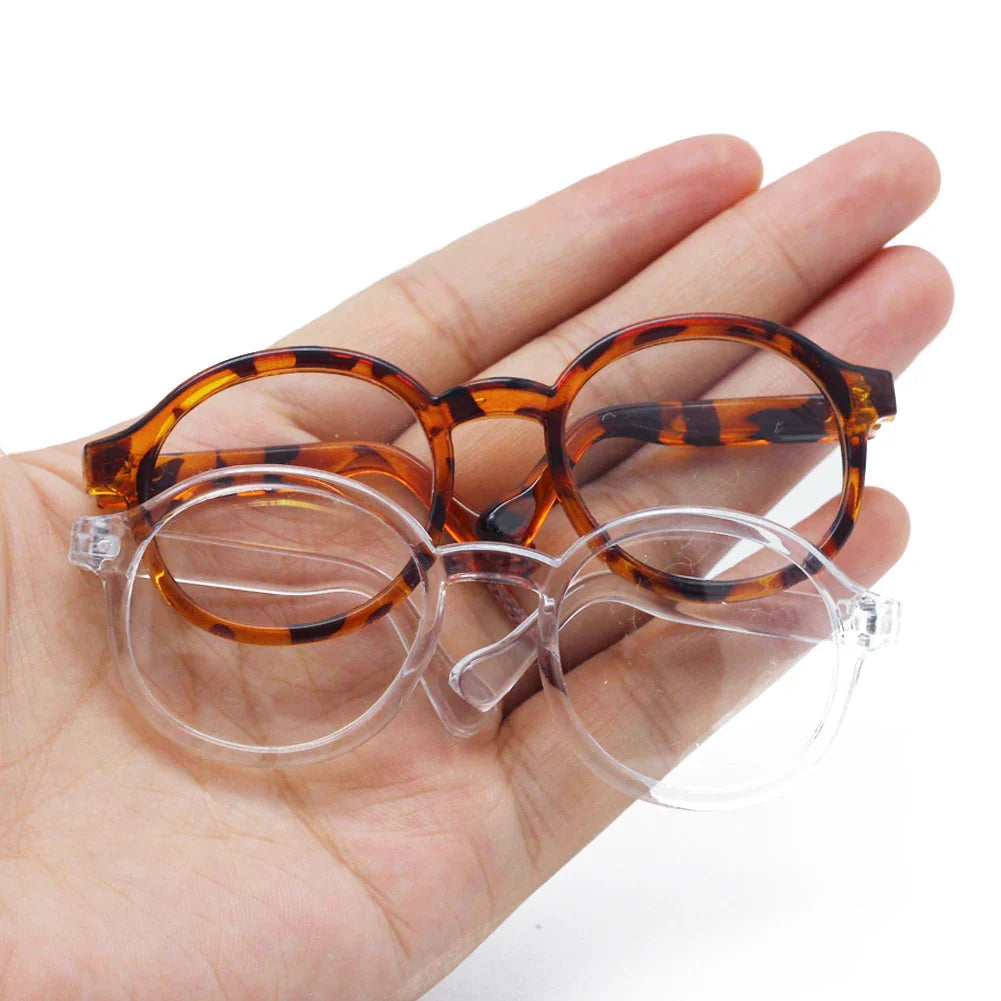 6.5cm Transparent Plastic Glasses for BJD Dolls, Labubu, MSD, SD, EXO - Sunglasses for 1/8, 1/6, 1/3, 1/4 Plush Dolls