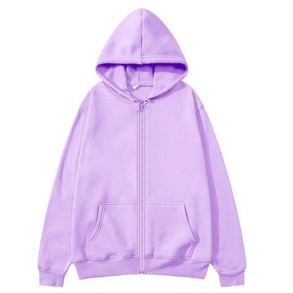 Fashion Zipper Hoodie — Casual Black, Gray & Blue Streetwear Sweatshirt for Men & Women