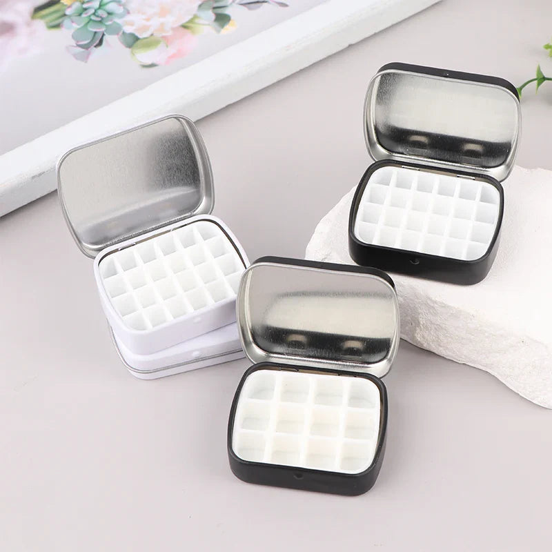 Portable Empty Watercolor Tin Box – 12/24 Grid Mini Paint Palette for Travel Painting & Art Supplies