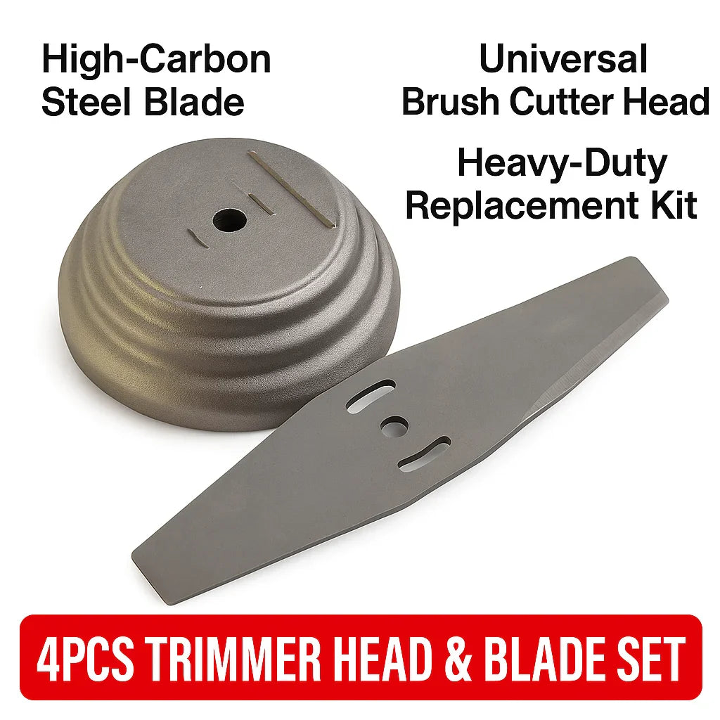 Universal Metal Saw Blade Kit - Grass Trimmer & Lawn Mower Accessory with Plastic Cover and Screws