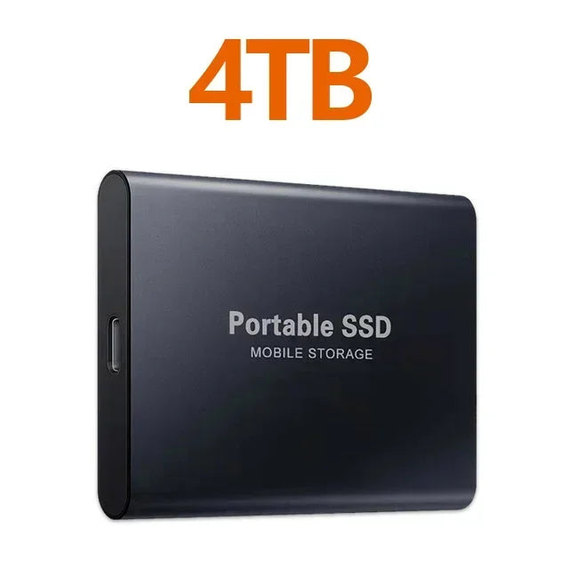 Portable SSD 1TB–4TB High-Speed External Drive – USB 3.1 Type-C Solid State Hard Disk for Laptop, PC & Mac