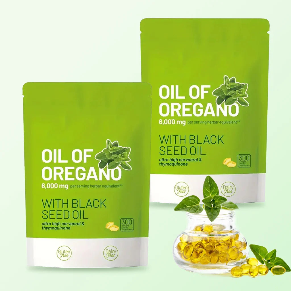 300 Capsules Oil of Oregano with Black Seed Oil — Natural Antioxidants for Fitness & Nutritional Support