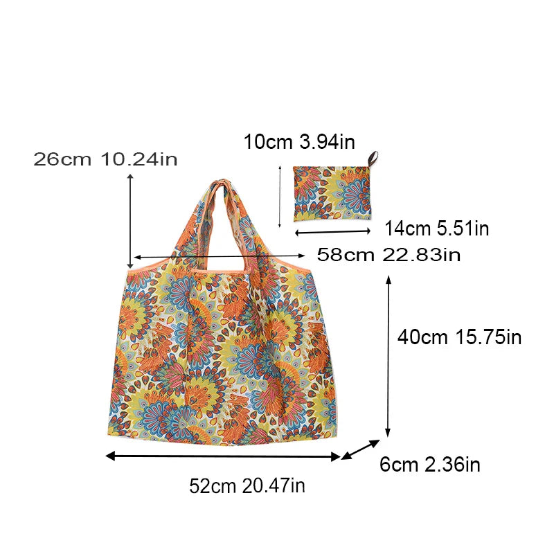 Large Capacity Foldable Shopping Bag – Eco-Friendly Waterproof Grocery & Supermarket Shoulder Tote