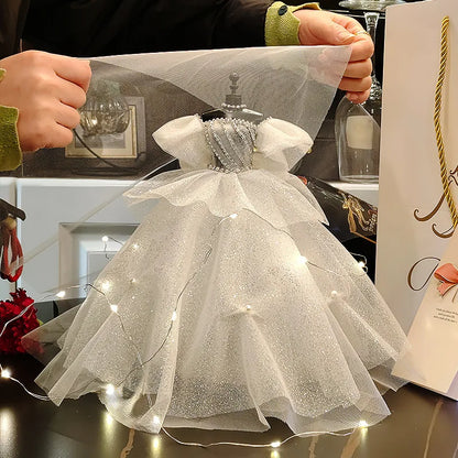 1/6 Mini Bride Doll Wedding Gown Set – Display Mannequin with Stand for Doll Clothes